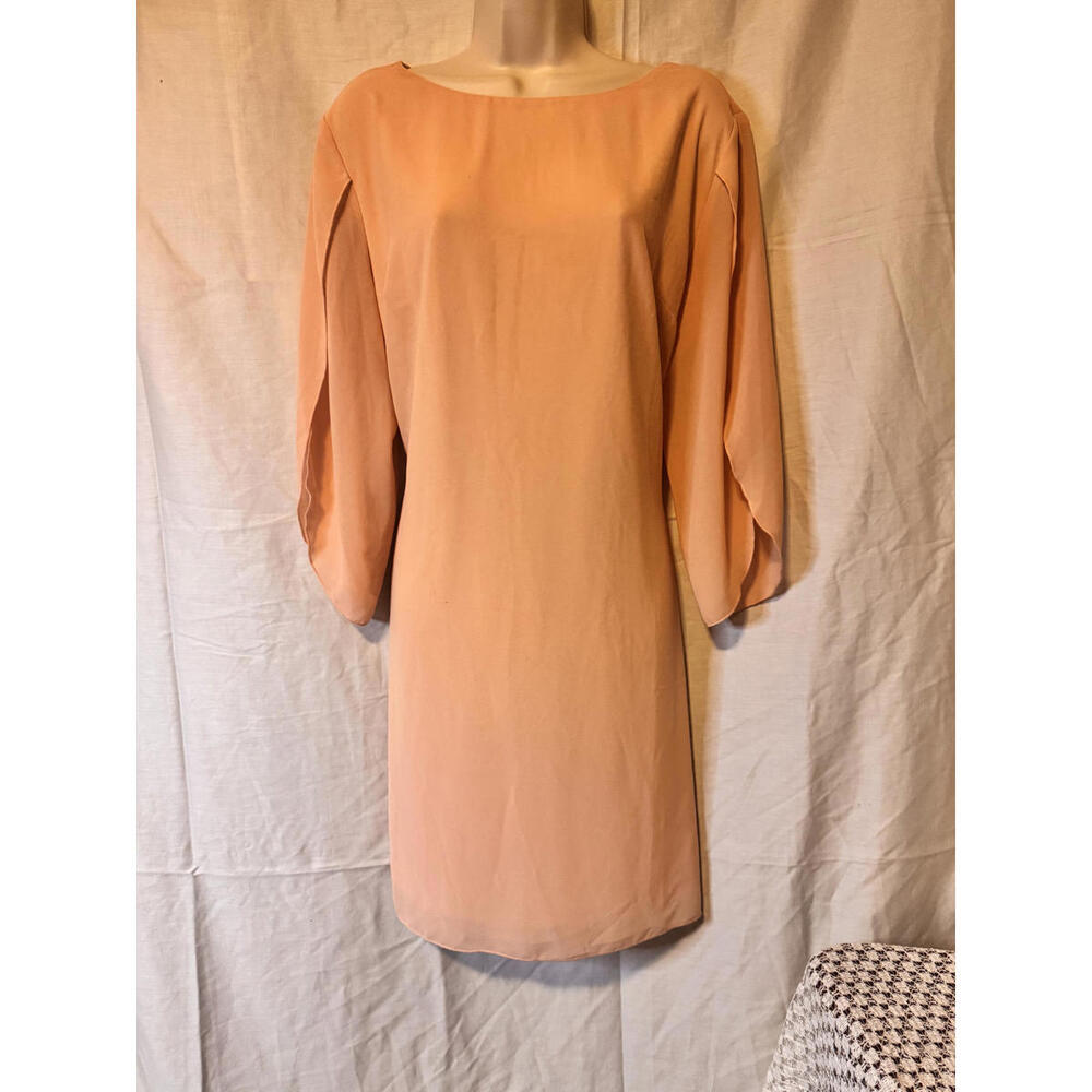 Grace Karin Women's Long Sleeve Dress Peach Lightweight Size Large